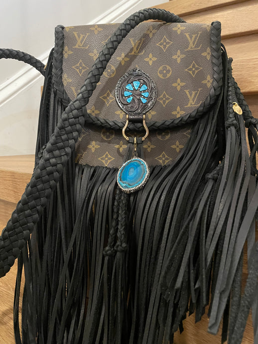 Beautiful re-imagined Louis Vuitton purses and bags by Vintage Boho - Large  Leather fringed bag …